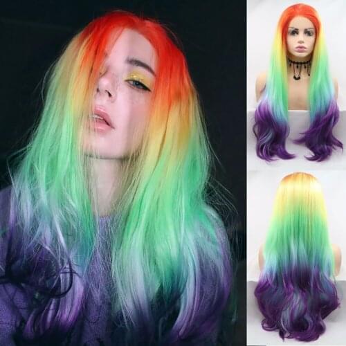 Women Color Gradient Micro Curl Head Set Long Short Wavy Curls Wig Hair Cosplay Party Fashion Personality Haircut парик Dress Up