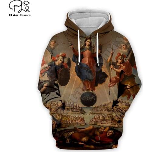 PLstar Cosmos Montage Christian Catholic God Jesus Retro Pullover NewFashion Tracksuit 3DPrint Men/Women Casual Funny Hoodies C3