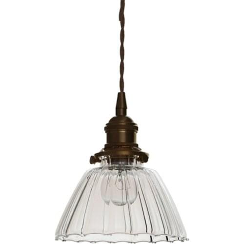 Simple Loft Decor Vintage Pendant Lamp LED Brass Glass Hanging Light Dining Room Indoor Lighting Antique Droplight Luminaire