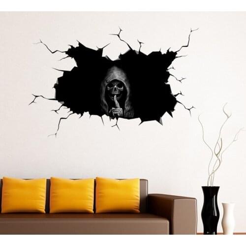 Happy Halloween Wall Floor Sticker Horror Wall Stickers Silent Skull Sticker Car Window Home Decoration Decal Decor Party