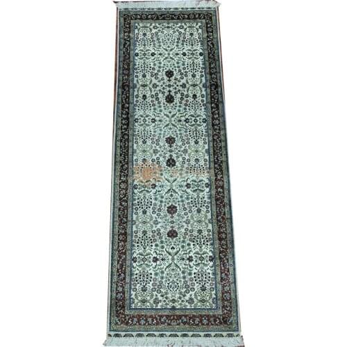 Seeykeep™ 2.5x8ft Rectangle Pure Silk Handknotted Exquisite Floral Design Rug-SK3036142