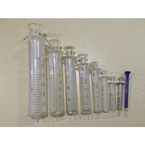 1ml 2ml 5ml 10ml 20ml 30ml 50ml 100ml Glass Syringe Standard Tip Glass Injector Lab Glassware For Experiment