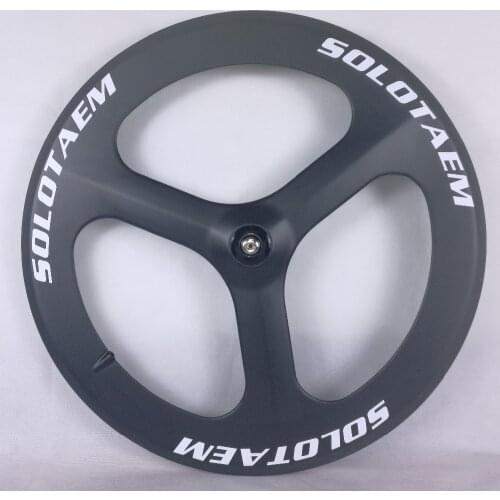 Soloteam carbon 3 spoke wheels 700c bicycle carbon wheelst clincher tubular tri wheels track bike wheelset