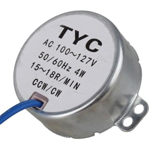 Shaft 1cm TYC-50 AC 110V Synchronous Motor 15-18RPM 4W Torque 1.5Kgf.cm CW/CCW