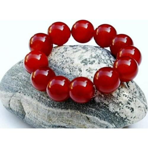 Jewelry Free Shipping Red natural agate bracelet jade bracelet South Red chalcedony crystal bracelet jewelry beads hand on men