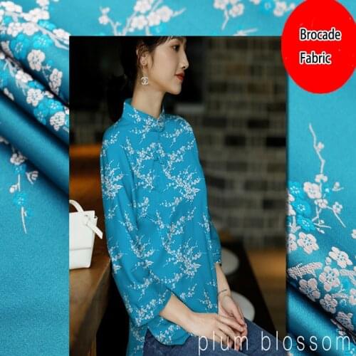 Brocade fabric couture tissus dress cloth for fabrics textile jacquard robe satin sew sewing materials stoffa a metraggio tecido