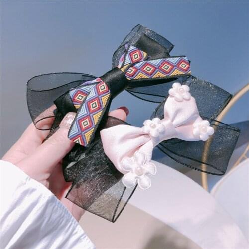 Women Elegant Fashion Bowknot Hair Clip Headdress Crystal Diamond Spring Clip Hairpin Headwear Hari Accessories