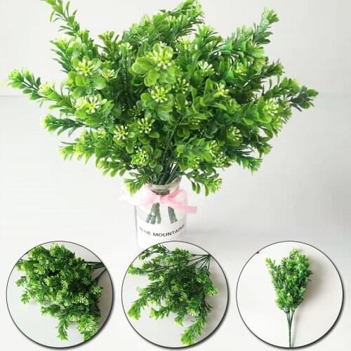 1PC Artificial Flowers Simulation Milan Plastic Plant Photo Props Milan Grass Fake Flower Home Decoration Water Plants Ornaments