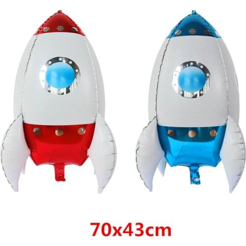 10/30/50pcs 4D Rocket Astronaut Helium Balloon Outer Space Foil Balloon Science School Birthday Wedding Party Photo Props Decora