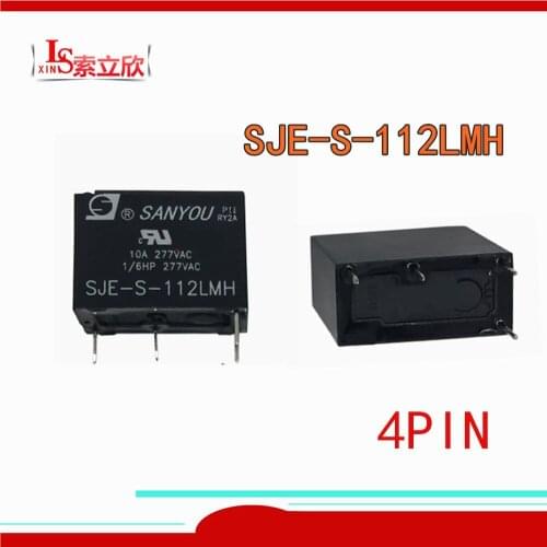 10PCS/lot 100%Original New Relay SJE-S-112LMH SJE-S-112LMH-12VDC SJE S 112LMH alternative HF33F-012-HSL3 4PIN