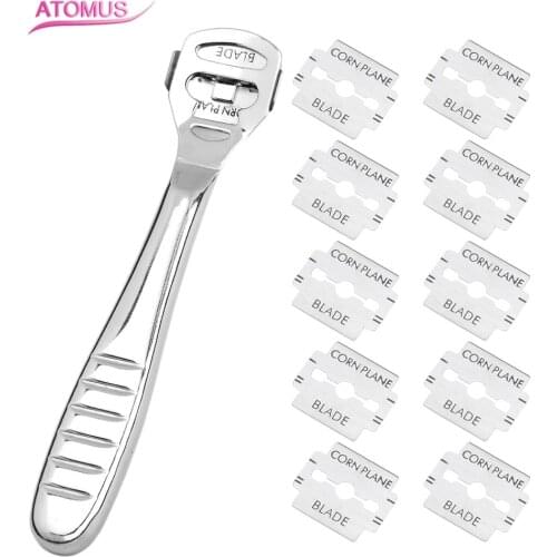 Foot Care Smooth Feet Pedicure Callus Skin Machine Hand Foot File Care Corn Cuticle Remover Care Tool 10Pcs Shaving Blades Set