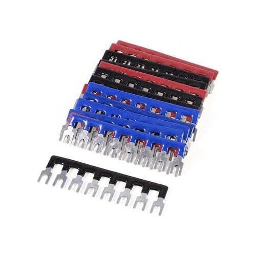15Pcs 8P Wire Cord Connector Fork Type Terminal Barrier Block 400V 10A