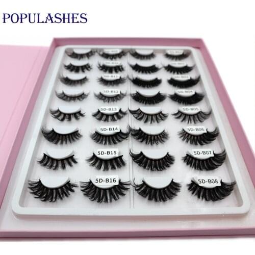 16 Pairs Lash Organizer Book 5D Mink False Eyelashes Natural Thick Eyelashes 18mm Fake Lashes Extension Wholesale