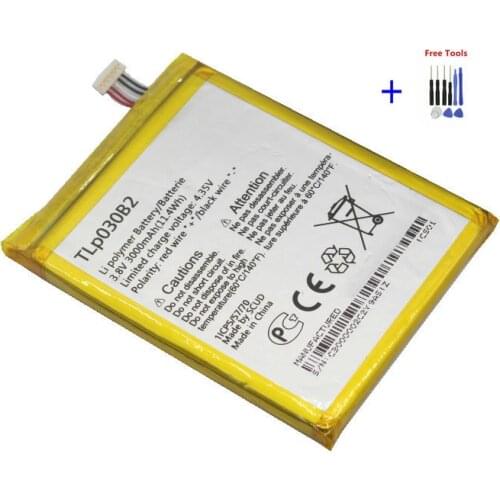 1x 3000mAh TLp030B1 TLp030B2 Battery For Alcatel One Touch Flash 2 7049D / Flash 2017 Pop S7 OT-7045 7045Y + Repair Tools kit