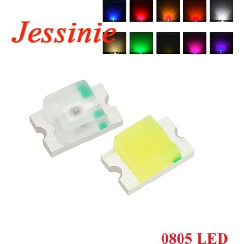 20PCS 0805 SMD LED Blue Yellow White Green Red Orange Purple RGB High Light Emitting Diode DIY Kit Electronic Component
