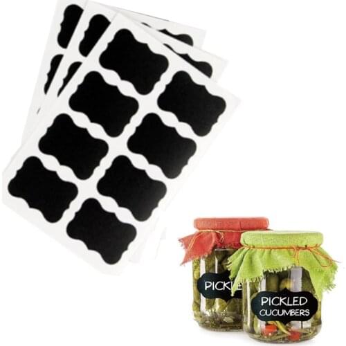 24pcs /Set Blackboard Stickers Craft Kitchen Jar Storage Box Label 5cm X 3.5cm Black Spice Blackboard Sticker Tags Lot