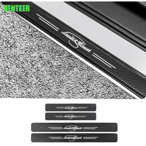 4pcs Carbon fiber car door protection sticker Skoda Octavia Fabia Rapid Superb Kodiaq Scala Karoq Kamiq