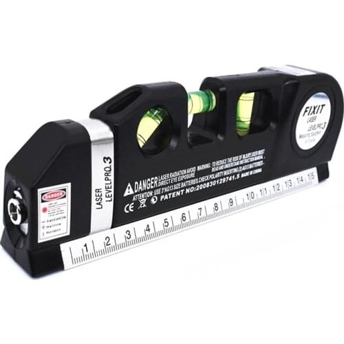 4 In 1 Multi-function Laser Level Meter Horizon Vertical Measure 8FT Aligner Standard Metric Rulers Multipurpose laser levels