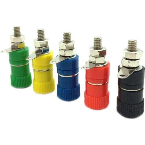 5 PCS Terminal Blocks 5 Color JS-919 4mm Amplifier Terminal Connector Binding Post Banana Plug Jack Mount Hot
