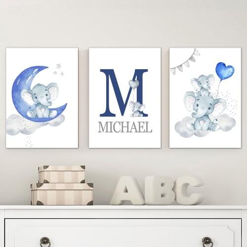 5D DIY Diamond Painting Animal Elephant Cross Stitch Full Drill Diamond Embroidery Landscape Blue Mosaic Nursery Room Decoration