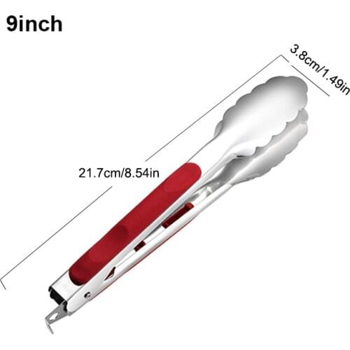 9inch Kitchen Tongs Stainless Steel Serving Tongs Barbecue Tongs with Non Slip Grip BBQ Salad Tools Grill Kitchen Accessories