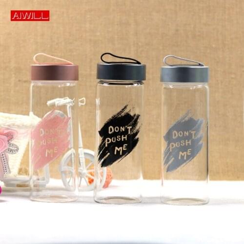 AIWILL glass water bottle Leak-Proof Seal Cute lovely for girl/children colorful healthy sport drink bottle travel coffee bottle