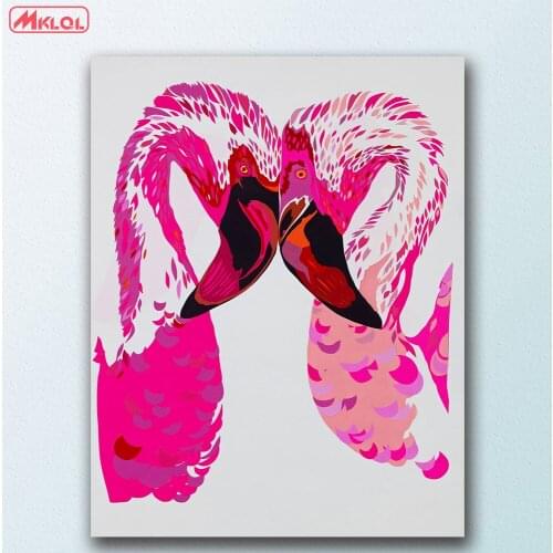 Large size Magenta flamingos art Canvas Painting For Living Room Home Decoration Oil Painting On Canvas Wall Painting Unframed