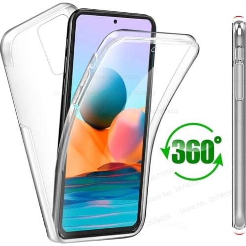 For xiaomi redmi note10 pro max cover 360° Full Body soft Silicone case redmi note 10 S 4G Front & Back Transparent phone shell