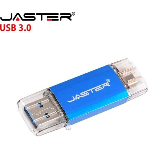 JASTER wholesale customer LOGO Type-C 3.1 usb 3.0 flash drive pendrive 8GB 16GB 32GB Pen Drive memory Stick for android Phones