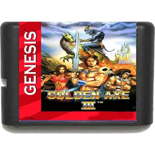 Golden AXE III for 16 bit Sega MD Game Card for Mega Drive for Genesis Video Console