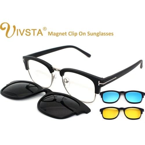 IVSTA TF2273 Magnetic Sunglasses Men Polarized Lenses Clip On Glasses Clips Magnet Prescription Myopia Spectacle Frame Fashion