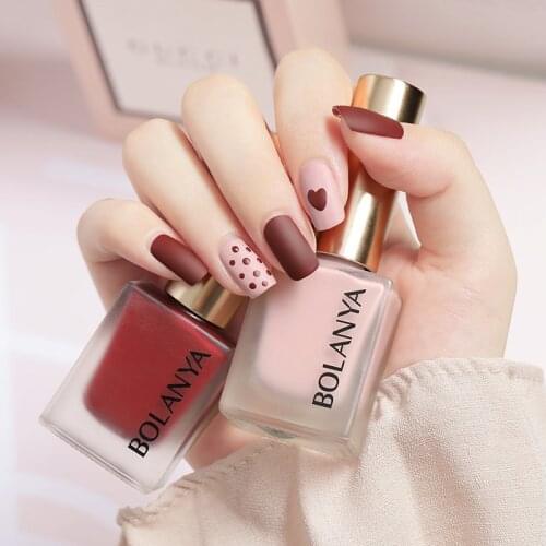 Matte Nail Polish Velvet Solid Color Unpeelable Hybrid Varnishes Free Baking Lasting Quick-Drying Lacquer Nail Art Decoration
