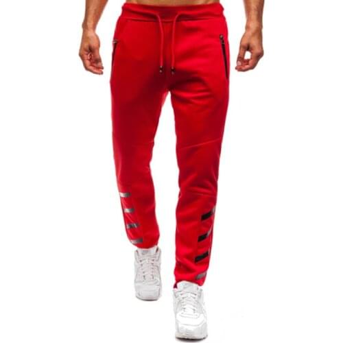 Mens Sportswear Stitching Foot Print Design of Large Size Sportswear Sweatpants Full Length Pants