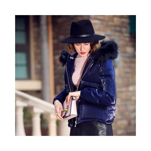 Newest thick womens down jacket woman winter short coat solid parka with hat filler White duck down ladies duck down jacket