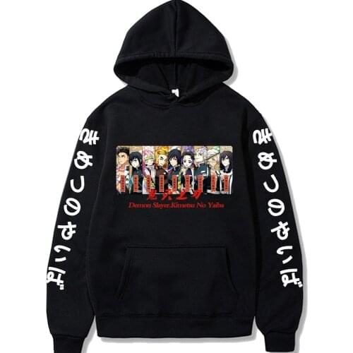 Friend Clothes Demon Slayer Print Hoodies Kimetsu No Yaiba Sweatshirts Men Women Tops Pullovers Hot Anime Loog Sleeve Clothes