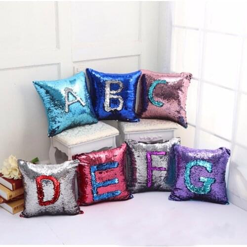 Single Side DIY Sequin Mermaid Pillow Magical Color Changing Glitter Throw Pillow Case Home Decorative Pillowcase