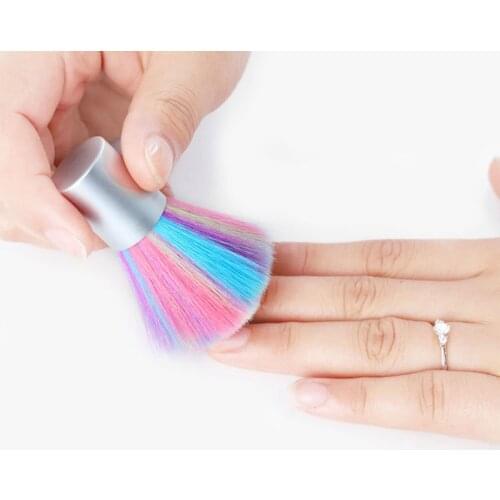 Colored Bristles Nail Cleaning Brush Tool Remove Dust Powder Brush Nail Brush Art Manicure Acrylic Makeup Brush Nail Clean Tool