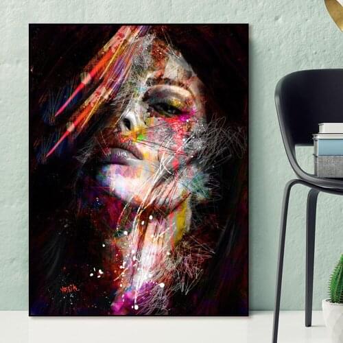 Prints Modern Art Wall Paintings Abstract Graffiti On Canvas Pop Art Canvas Girls Oil Paintings For Living Room Wall Decor