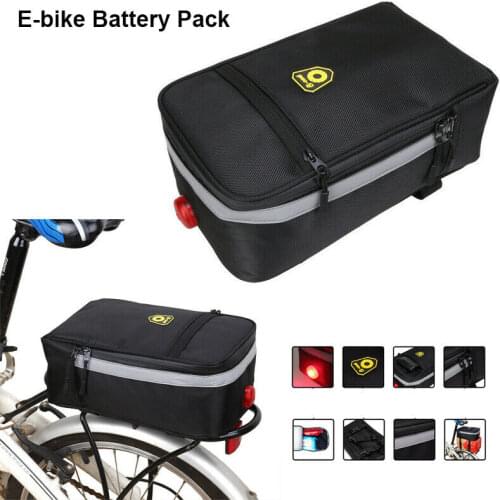 Cycling Battery Rear Rack Frame Case Storage Bag Fits Electric Bicycle E-Bike