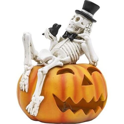 Halloween Pumpkin Skull Light Resin for Halloween Christmas Decoration Crafts Halloween Pumpkin Skull Light