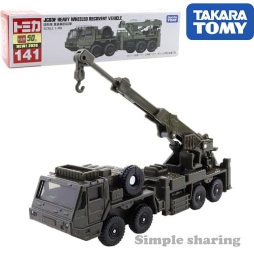 Takara Tomy Tomica Long Type No.141 JGSDF Heavy Wheeled Recovery Vehicle 1/89 Car Hot Pop Kids Toys Motor Diecast Metal Model