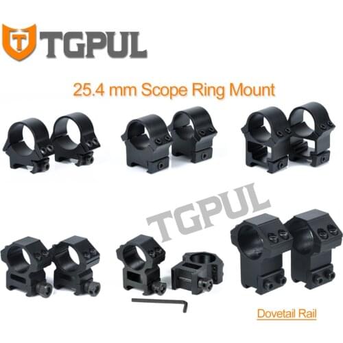 TGPUL 1 in 25.4mm Riflescope Mount Ring Dovetail / Picatinny Rail High Profile Low Medium Profile for Rifle Scope Hunting Mount
