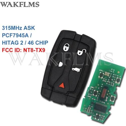 5 Button Smart Remote Key 433MHz 315MHz Fob for LandRover Freelander LR2 2007-2013 with PCF7945A Chip NT8-TX9 No Mark