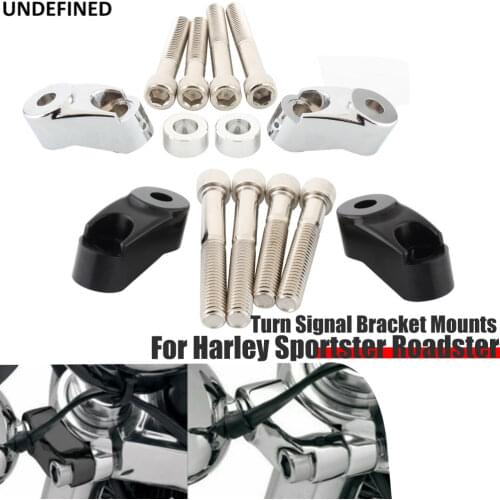 Motorcycle Front Turn Signal Lights Relocation Bracket Kits 39mm/49mm Fork Tube For Harley Sportster Roadster Dyna Street Bob