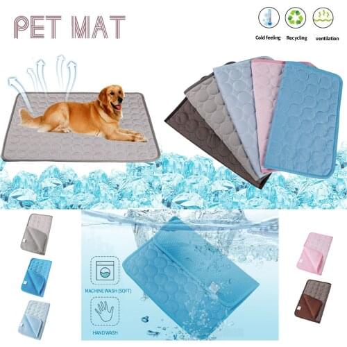 Sofa Breathable Pet Dog Bed Washable Dog Cooling Mat Pet Cat Chilly Non-Toxics Summer Cool Bed Pad Cushion Indoor