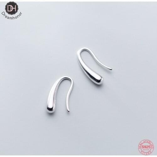 Dreamhonor 4 Colors 925 Sterling Silver Fresh and Sweet Glossy Drop Ear Hooks Earrings For Women 2021 New