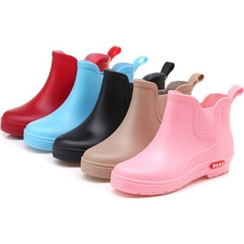 WomenS Rubber Boots Spring 2021 Rainboots Korean Low Cut Non-Slip Overshoes Solid Color Galoshes Rubber Boots For Women Shoes