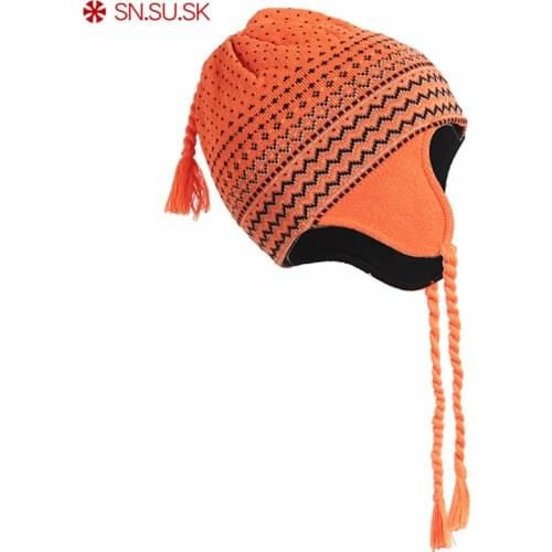 SN.SU.SK Winter Warm Girls Ear cap Ski Cap Snowboard Knitting Skating Skull Hat Children Beanies Caps for BoysTouca Gorro