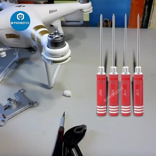 1.5mm 2.0mm 2.5mm 3.0mm Hex Screw Driver Tools Kit Set White Steel Hexagon Screwdriver Wrench Tool Kit for Multi-Axis FPV Drone