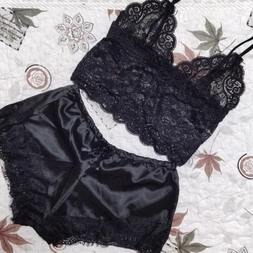 1 Set Fashion Womens Lace Sleepwear Lingerie Tops Shorts Set Babydoll Pajamas Sports Underwear Nightwear